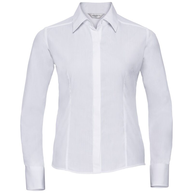 Russell Athletic Collection Ladies Long Sleeve Fitted Poplin Shirt