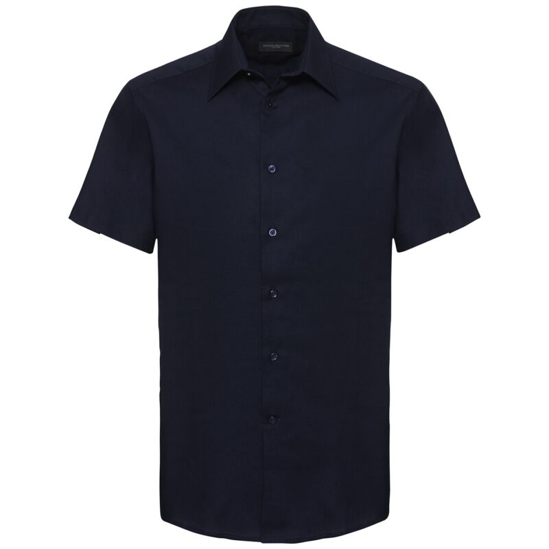 Russell Athletic Collection Short Sleeve Tailored Oxford Shirt