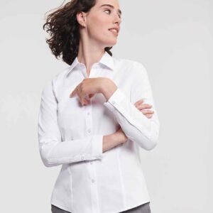 Russell Athletic Collection Ladies Long Sleeve Herringbone Shirt