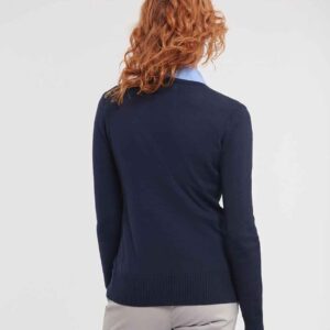 Russell Athletic Collection Ladies Cotton Acrylic V Neck Sweater