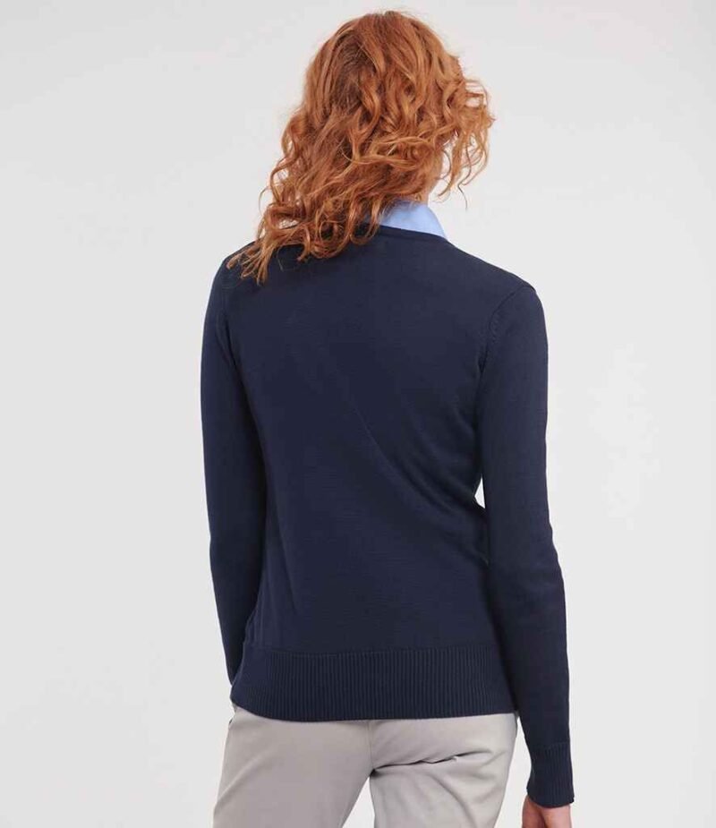 Russell Athletic Collection Ladies Cotton Acrylic V Neck Sweater
