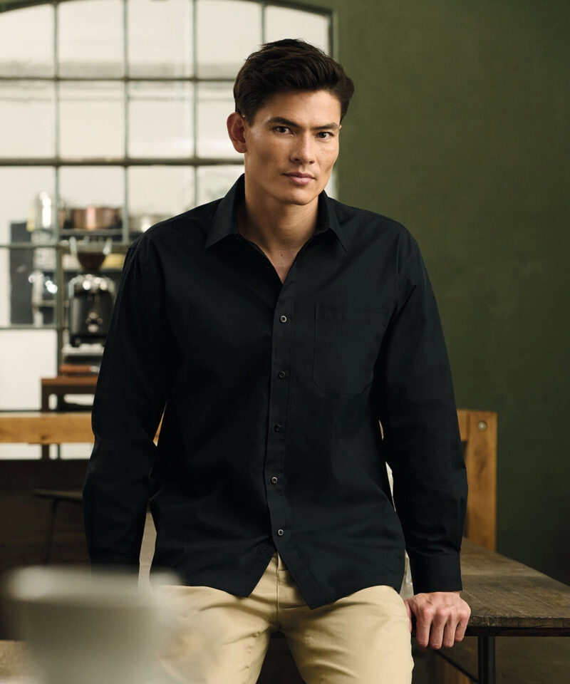 Russell Athletic Collection Long Sleeve Easy Care Poplin Shirt