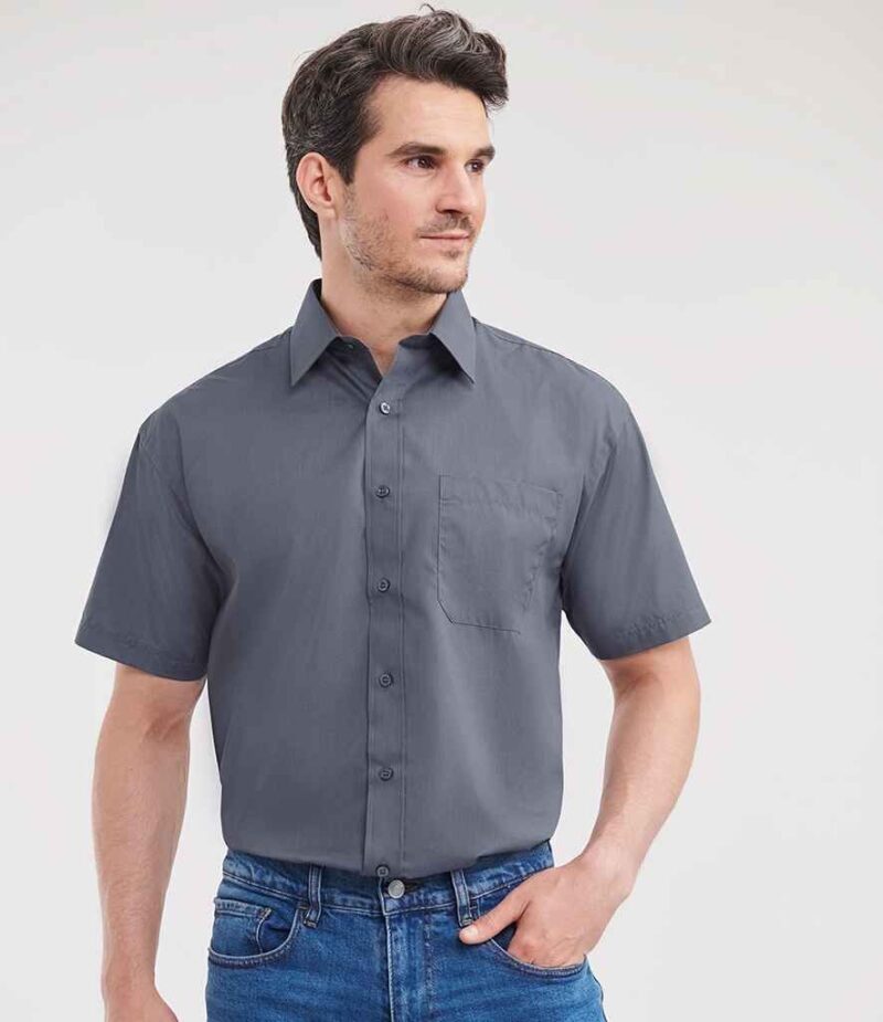 Russell Athletic Collection Short Sleeve Easy Care Poplin Shirt