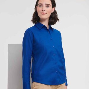 Russell Athletic Collection Ladies Long Sleeve Easy Care Oxford Shirt
