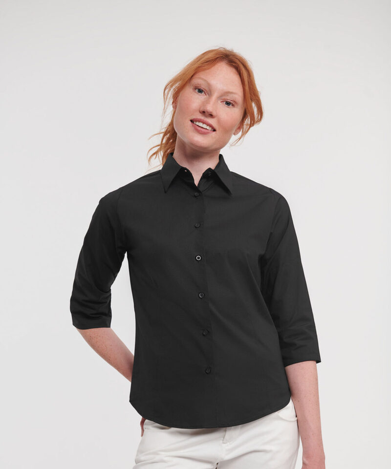 Russell Athletic Collection Ladies 3/4 Sleeve Easy Care Fitted Shirt