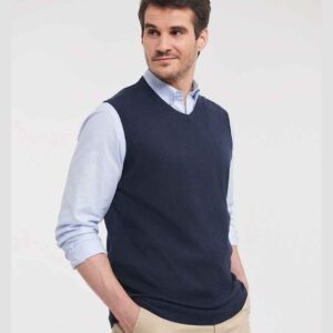 Russell Athletic Collection Sleeveless Cotton Acrylic V Neck Sweater