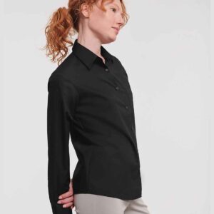 Russell Athletic Collection Ladies Long Sleeve Easy Care Poplin Shirt