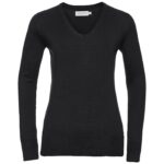 Russell Athletic Collection Ladies Cotton Acrylic V Neck Sweater