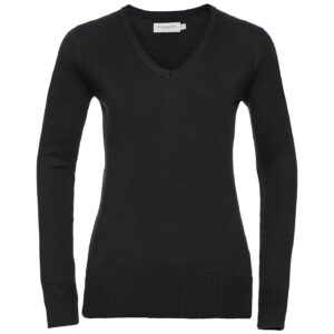 Russell Athletic Collection Ladies Cotton Acrylic V Neck Sweater