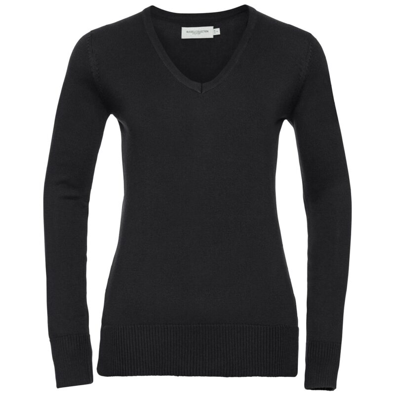 Russell Athletic Collection Ladies Cotton Acrylic V Neck Sweater