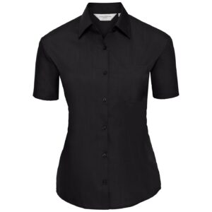 Russell Athletic Collection Ladies Short Sleeve Easy Care Poplin Shirt
