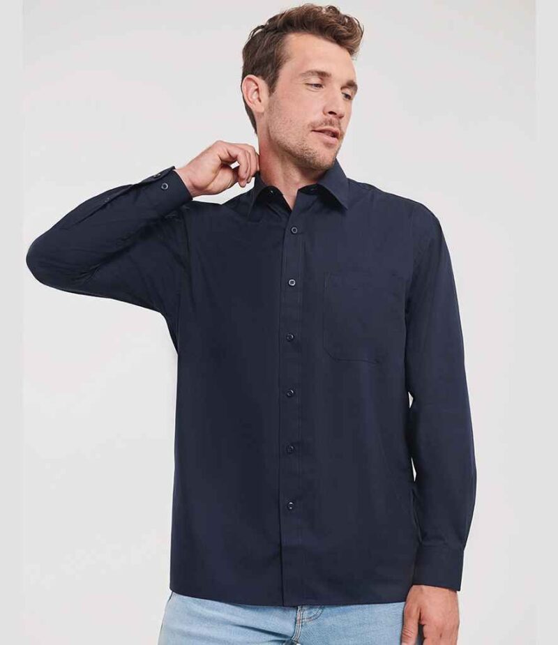 Russell Athletic Collection Long Sleeve Easy Care Poplin Shirt