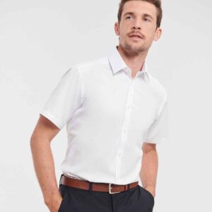Russell Athletic Collection Short Sleeve Herringbone Shirt