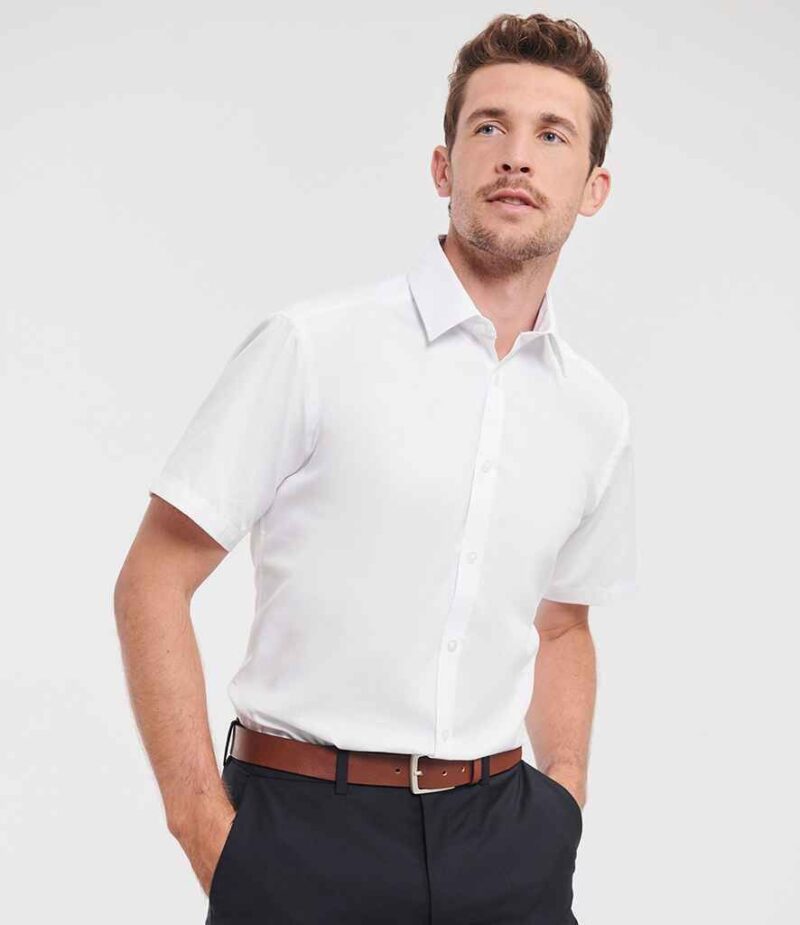Russell Athletic Collection Short Sleeve Herringbone Shirt