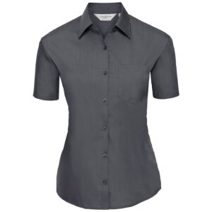 Russell Athletic Collection Ladies Short Sleeve Easy Care Poplin Shirt