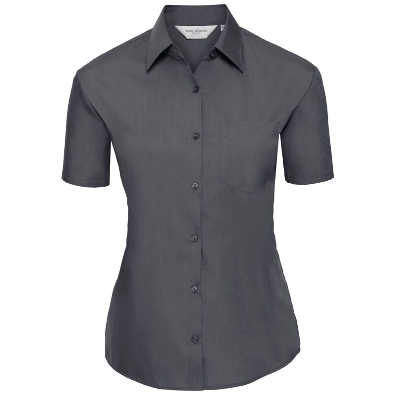 Russell Athletic Collection Ladies Short Sleeve Easy Care Poplin Shirt