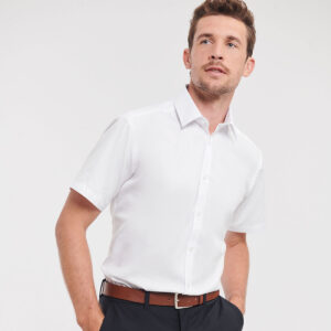 Russell Athletic Collection Short Sleeve Herringbone Shirt