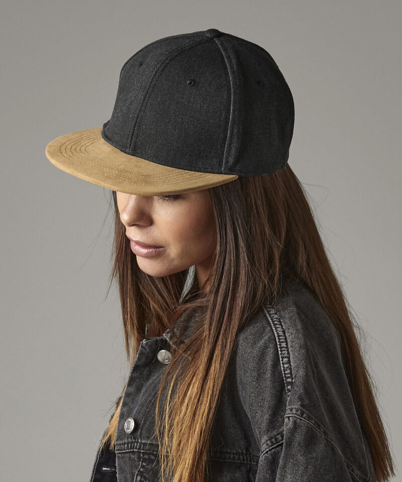 Beechfield Suede Peak Snapback Cap