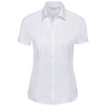 Russell Athletic Collection Ladies Short Sleeve Herringbone Shirt