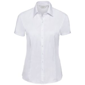 Russell Athletic Collection Ladies Short Sleeve Herringbone Shirt