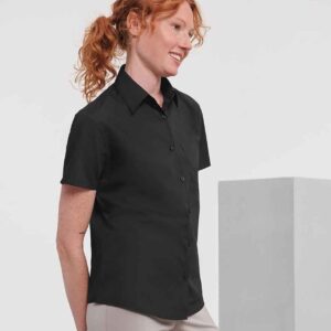 Russell Athletic Collection Ladies Short Sleeve Easy Care Poplin Shirt