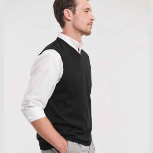 Russell Athletic Collection Sleeveless Cotton Acrylic V Neck Sweater