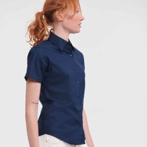 Russell Athletic Collection Ladies Short Sleeve Easy Care Oxford Shirt