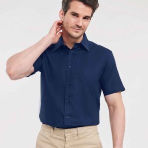 Russell Athletic Collection Short Sleeve Tailored Oxford Shirt