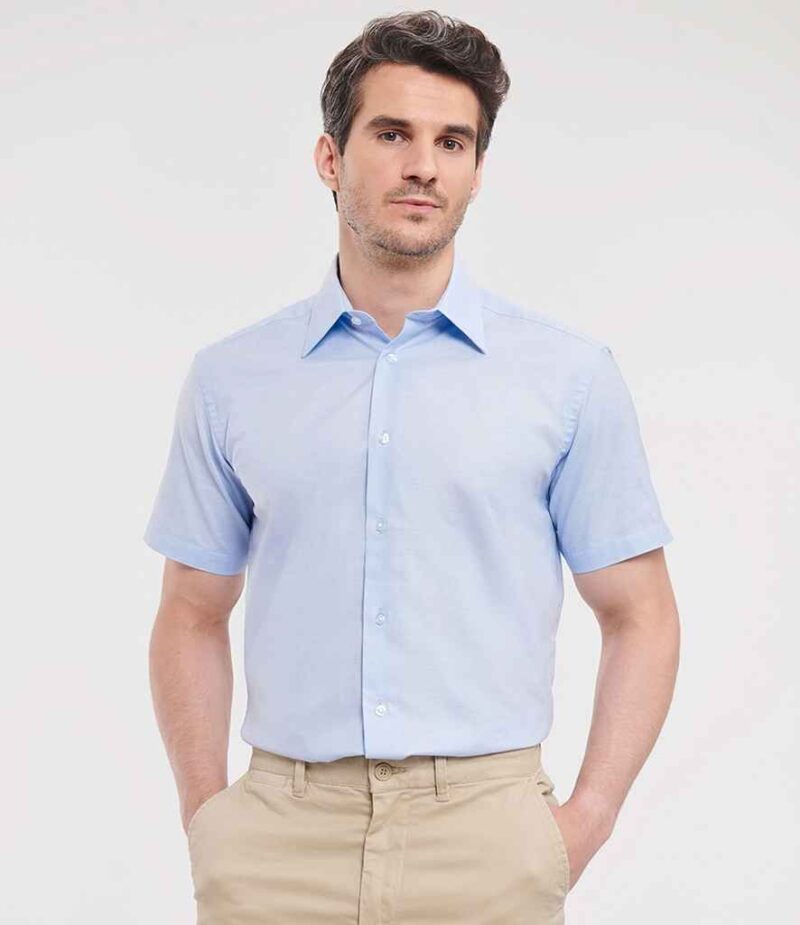 Russell Athletic Collection Short Sleeve Tailored Oxford Shirt