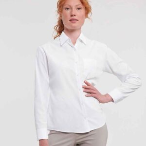 Russell Athletic Collection Ladies Long Sleeve Easy Care Poplin Shirt
