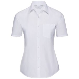 Russell Athletic Collection Ladies Short Sleeve Easy Care Poplin Shirt