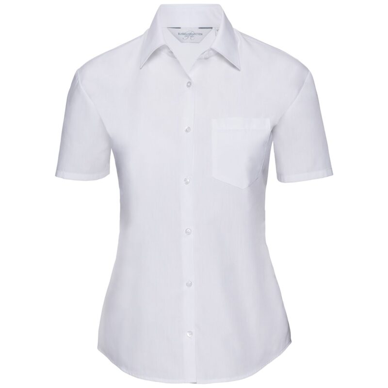 Russell Athletic Collection Ladies Short Sleeve Easy Care Poplin Shirt