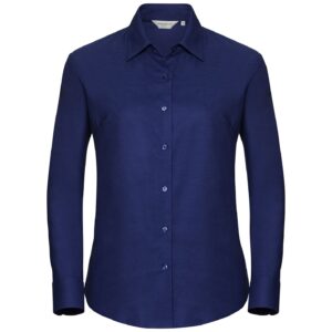Russell Athletic Collection Ladies Long Sleeve Easy Care Oxford Shirt