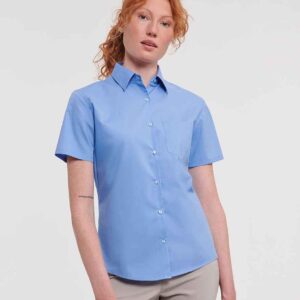 Russell Athletic Collection Ladies Short Sleeve Easy Care Poplin Shirt