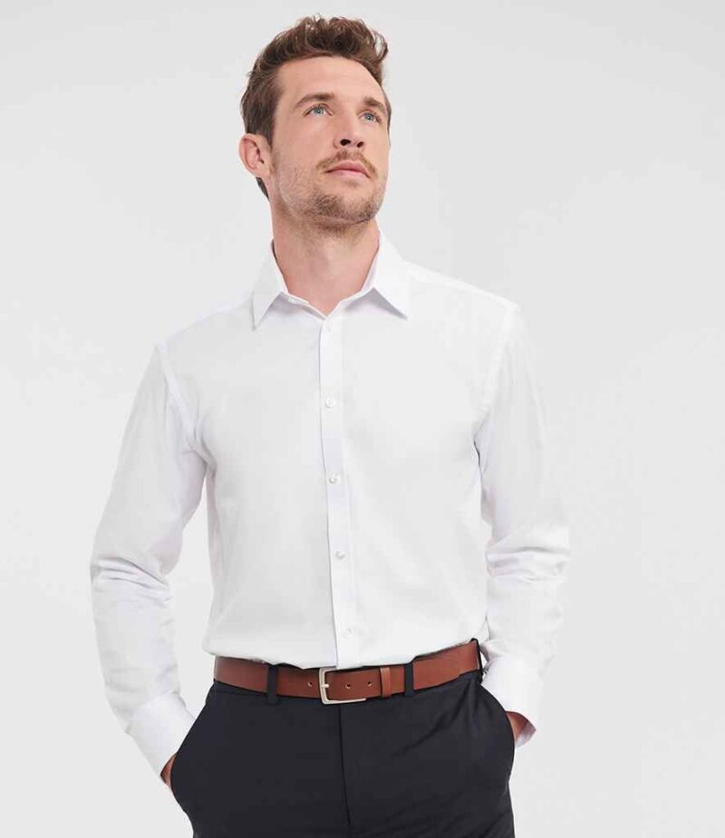 Russell Athletic Collection Long Sleeve Herringbone Shirt