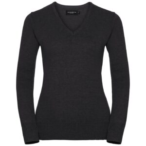 Russell Athletic Collection Ladies Cotton Acrylic V Neck Sweater