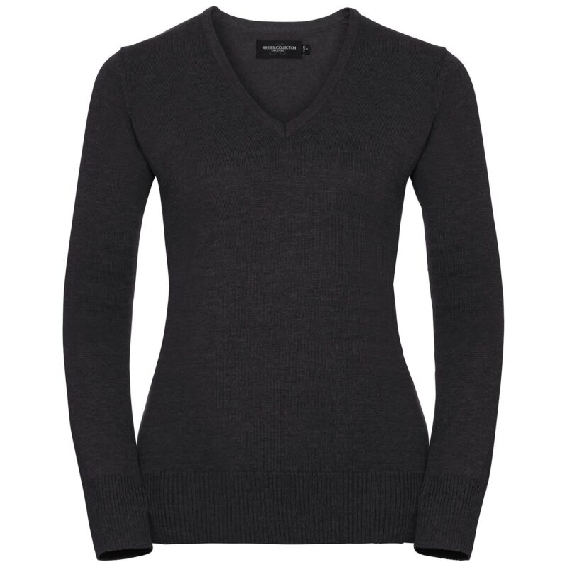 Russell Athletic Collection Ladies Cotton Acrylic V Neck Sweater