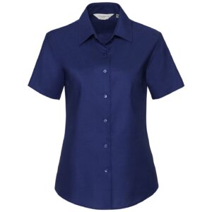 Russell Athletic Collection Ladies Short Sleeve Easy Care Oxford Shirt