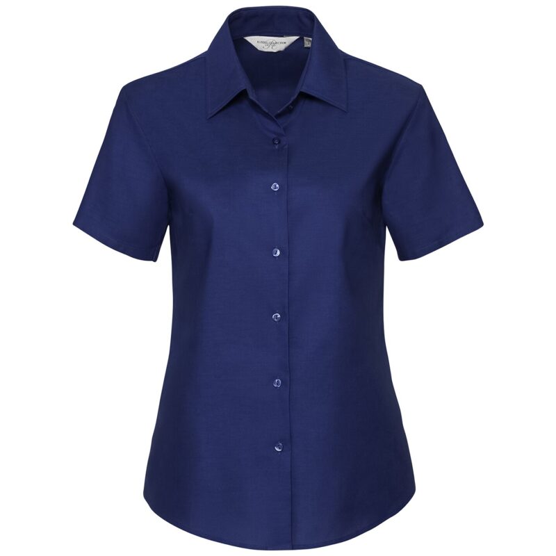 Russell Athletic Collection Ladies Short Sleeve Easy Care Oxford Shirt