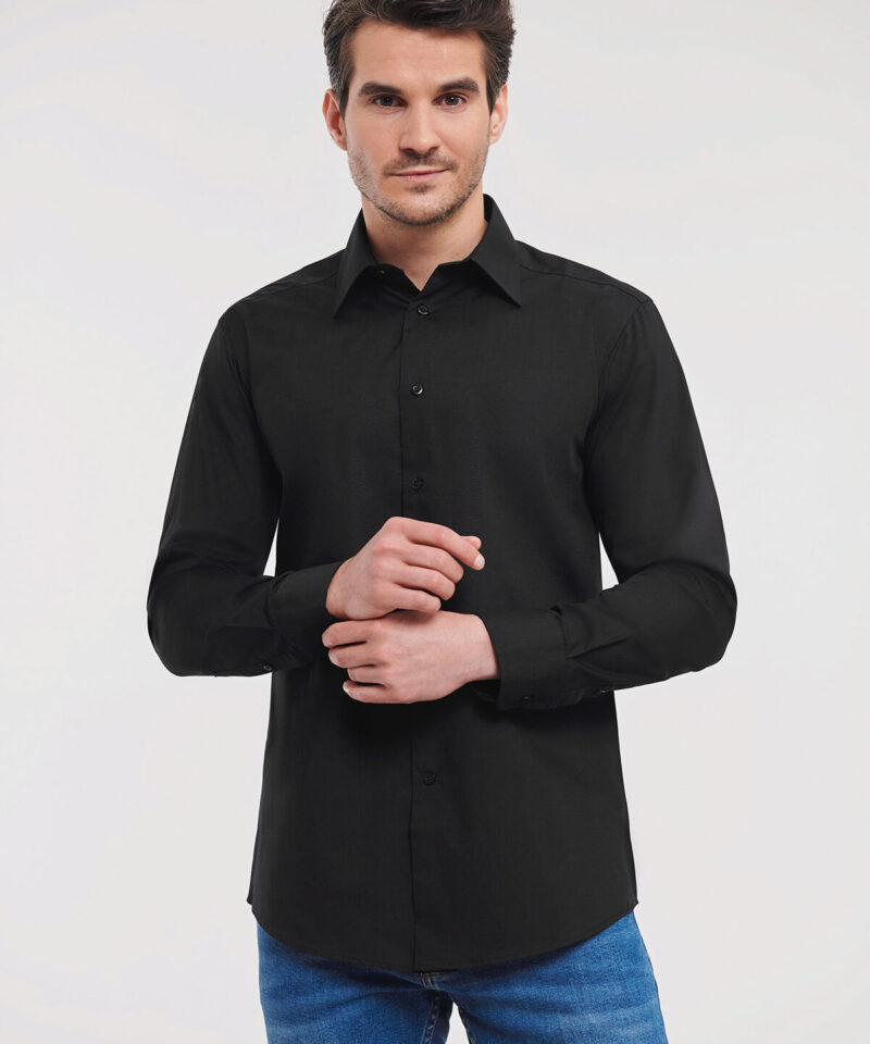 Russell Athletic Collection Long Sleeve Tailored Poplin Shirt