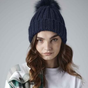 Beechfield Verbier Fur Pop Pom Beanie