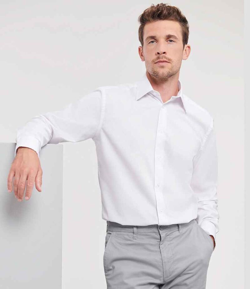Russell Athletic Collection Long Sleeve Tailored Oxford Shirt