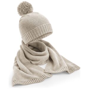 Beechfield Knitted Scarf and Beanie Gift Set