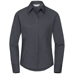 Russell Athletic Collection Ladies Long Sleeve Fitted Poplin Shirt