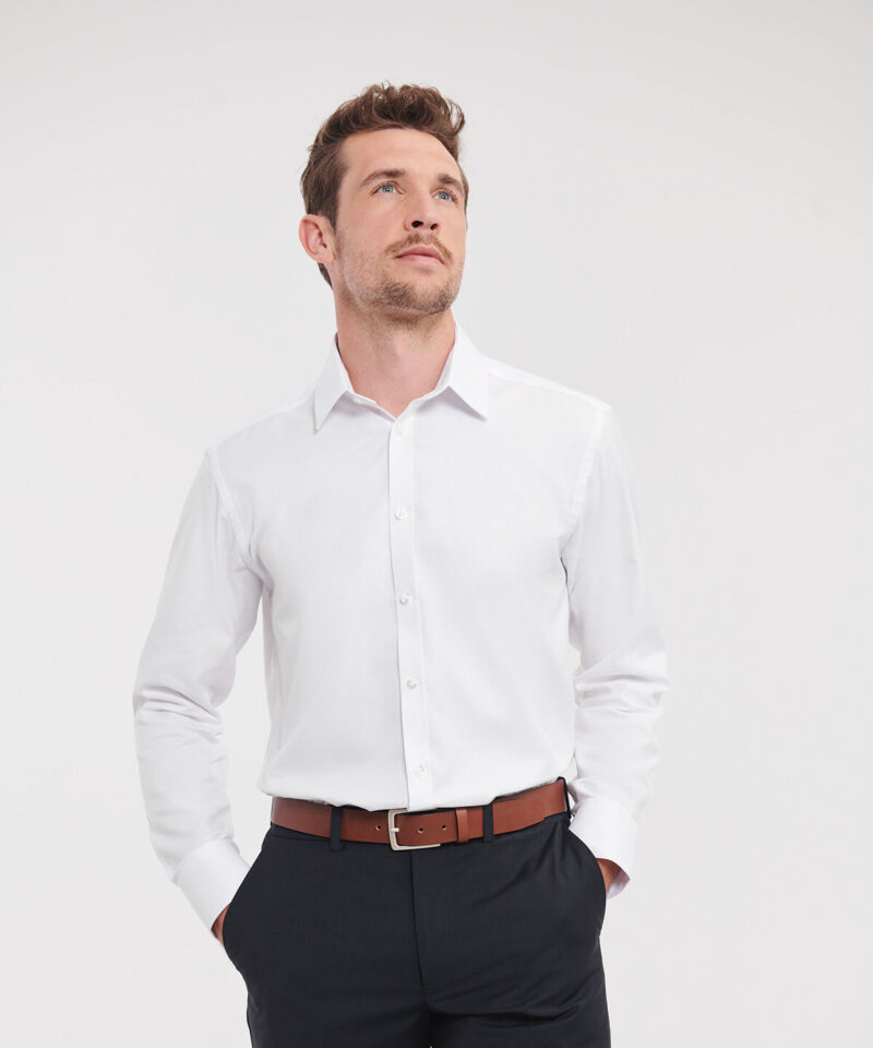 Russell Athletic Collection Long Sleeve Herringbone Shirt