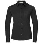 Russell Athletic Collection Ladies Long Sleeve Easy Care Cotton Poplin Shirt