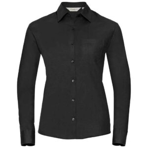 Russell Athletic Collection Ladies Long Sleeve Easy Care Cotton Poplin Shirt