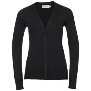 Russell Athletic Collection Ladies Cotton Acrylic V Neck Cardigan