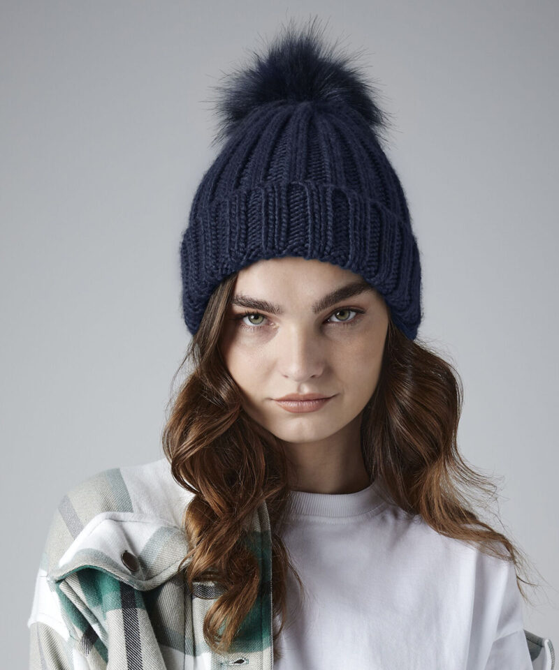 Beechfield Verbier Fur Pop Pom Beanie