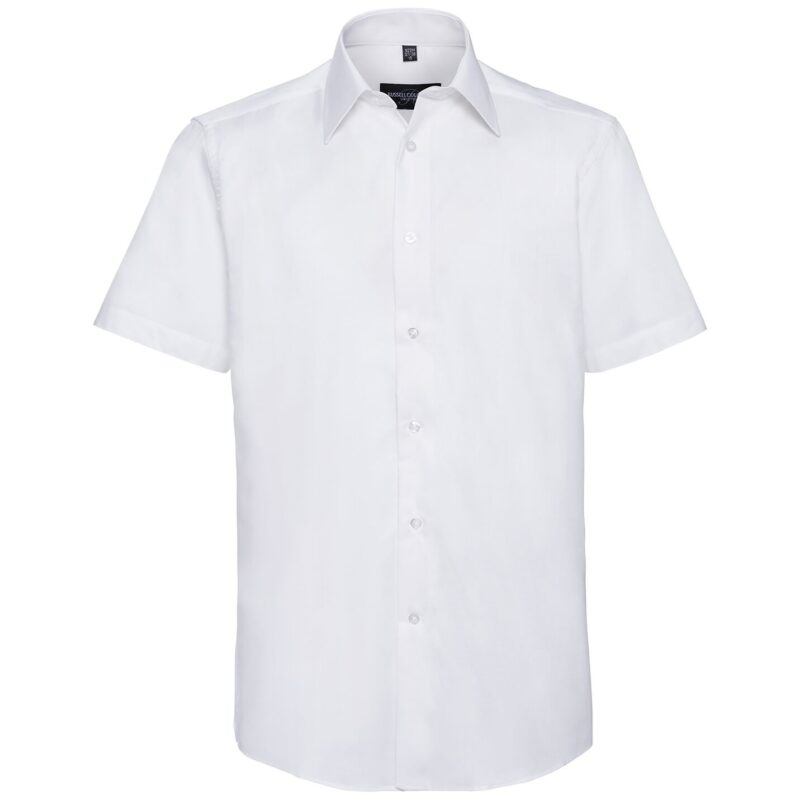 Russell Athletic Collection Short Sleeve Tailored Oxford Shirt